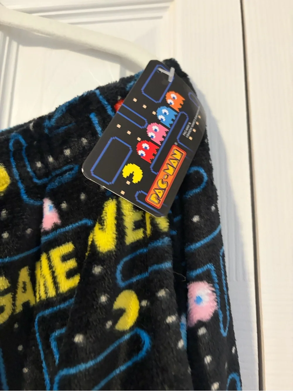 NWT Pac Man Game Over Black Pajama Bottoms Sz X-Large Comfy College Retro Gamer